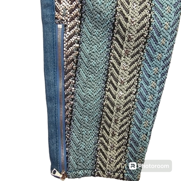 Seven7 For All Mankind Mahlia Kent The Side Zip Pierced Blue Jeans in 28 - Picture 7 of 13